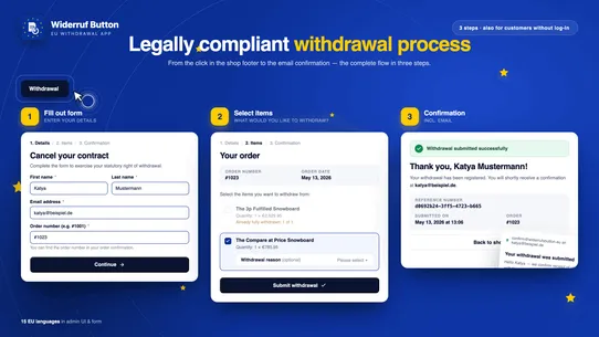 Widerruf Button EU Withdrawal screenshot
