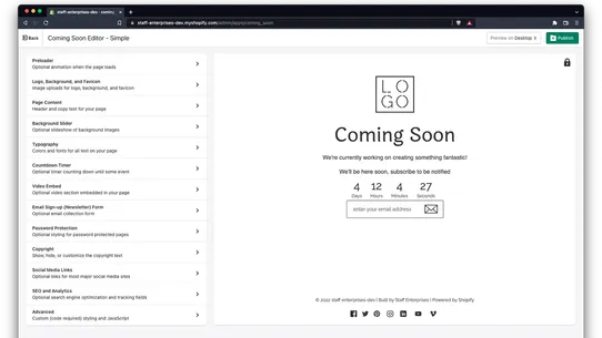 Coming Soon Pre‑Launch Builder screenshot