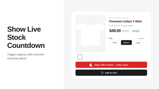 BA: Low Stock Countdown Alert screenshot