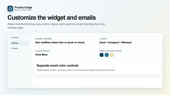 Practical Edge ‑ Back in Stock screenshot