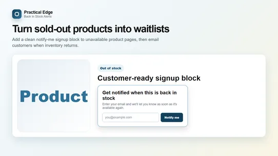 Practical Edge ‑ Back in Stock screenshot