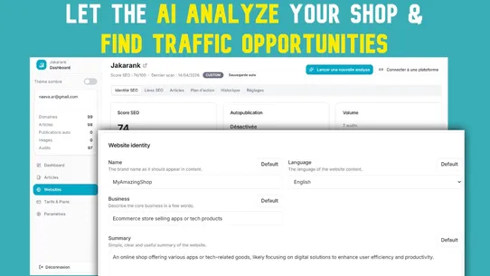 Jakarank ‑ AI article &amp; SEO screenshot
