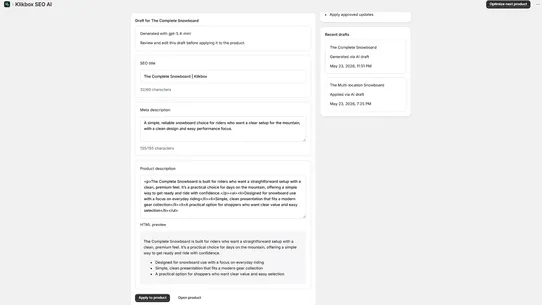 Klikbox SEO AI screenshot