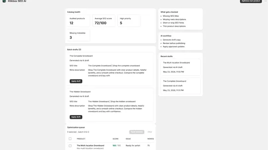 Klikbox SEO AI screenshot