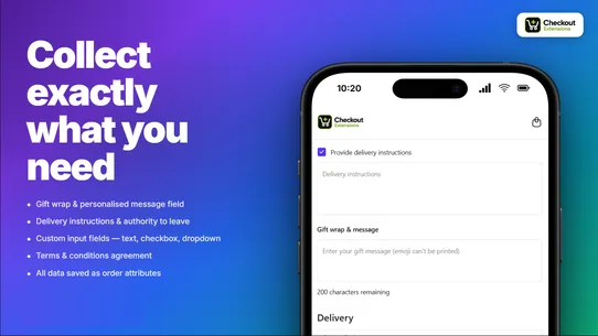 Checkout Extensions screenshot