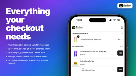 Checkout Extensions screenshot