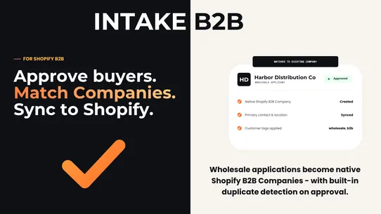 Intake B2B: Wholesale Approval screenshot