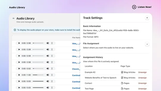 Audio Player by Listen Now screenshot