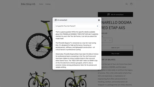 Ask AI consultant screenshot