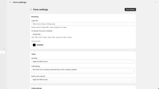 Nordic B2B Portal screenshot