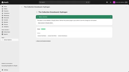 Unlock Options screenshot