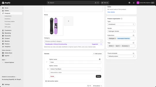 Unlock Options screenshot