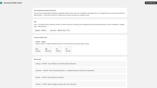 Payout Guard: Suspension Risk screenshot