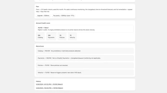 Payout Guard: Suspension Risk screenshot