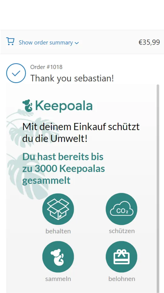 Keepoala: Returns &amp; rewards screenshot