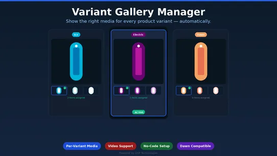 Variant/Options Image Gallery screenshot