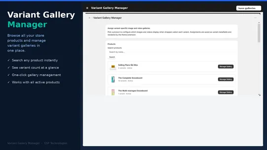 Variant/Options Image Gallery screenshot