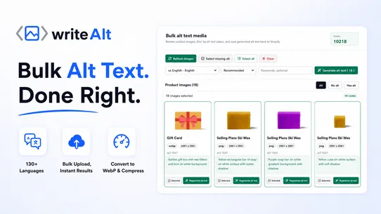 WriteAlt – AI Alt Text &amp; SEO screenshot