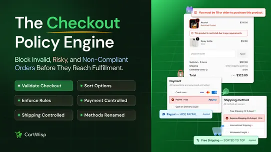 CartWisp: Checkout Validation screenshot