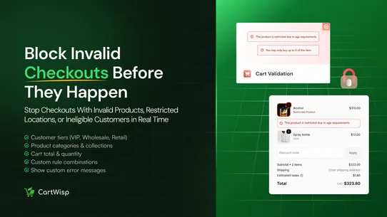 CartWisp: Checkout Validation screenshot