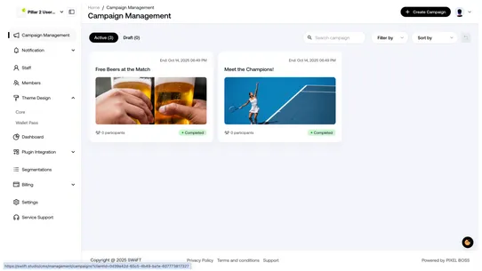 SWiiFT Engagement Platform screenshot