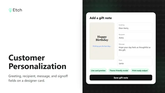 Etch: Personalized Gift Notes screenshot