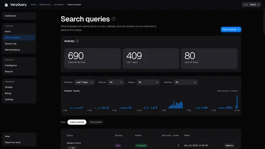 VeryQuery ‑ Search &amp; Insights screenshot