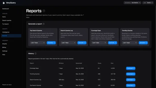VeryQuery ‑ Search &amp; Insights screenshot