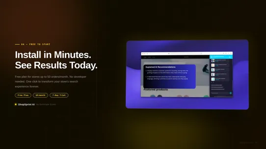 ShopSprint AI Search screenshot