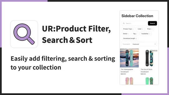 UR:Product Filter, Search＆Sort screenshot