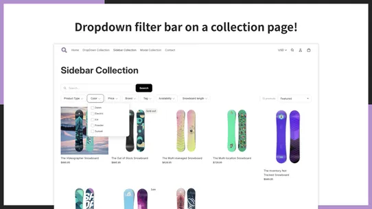 UR:Product Filter, Search＆Sort screenshot