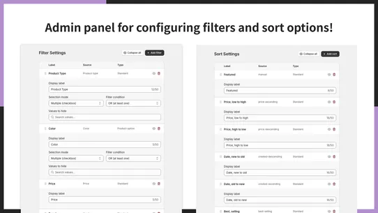 UR:Product Filter, Search＆Sort screenshot