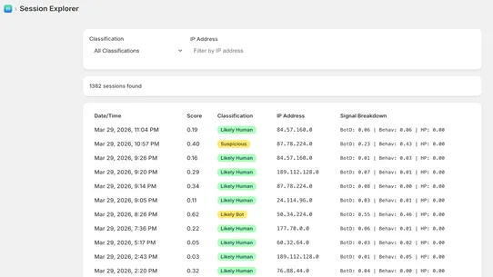 ClearSignal: Bot Detection screenshot