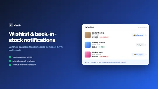 Wantify screenshot