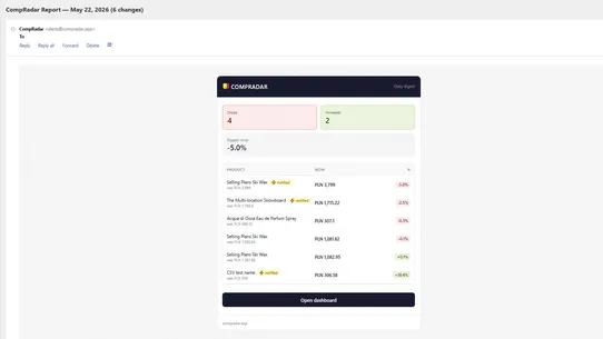 Compradar screenshot