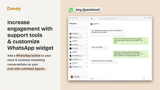 Dondy: WhatsApp Marketing+Chat screenshot