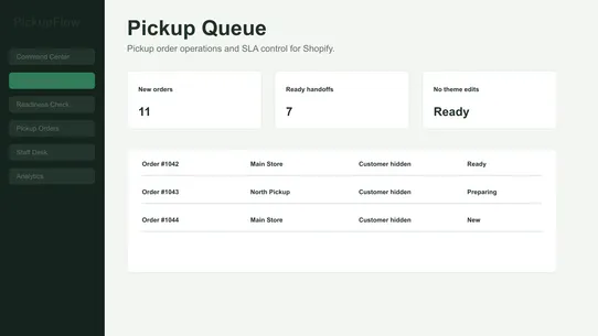 PickupFlow Desk screenshot