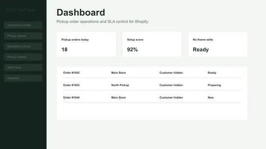 PickupFlow Desk screenshot