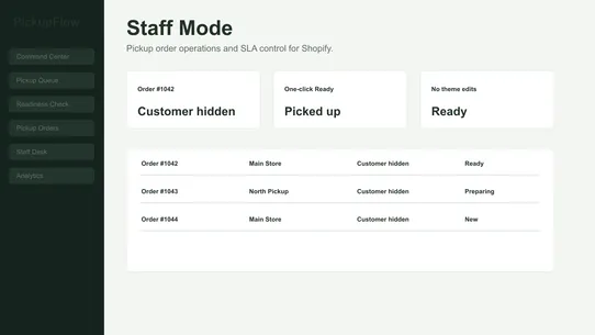 PickupFlow Desk screenshot