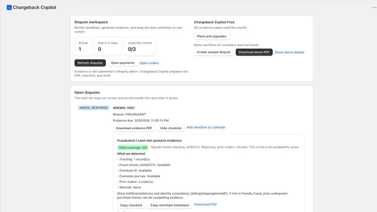 Chargeback Copilot screenshot