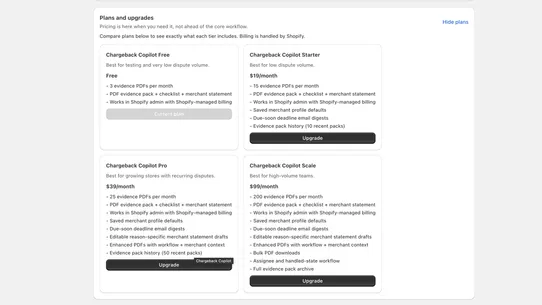 Chargeback Copilot screenshot