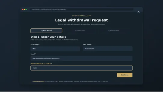EU Withdrawal Compliance screenshot