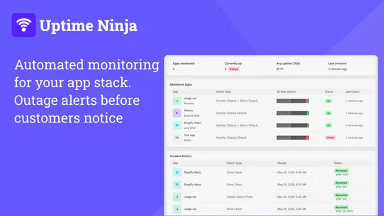Uptime Ninja ‑ Store Monitor screenshot