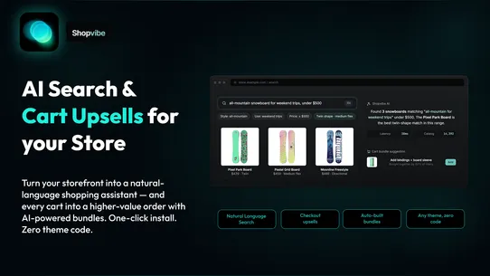 Shopvibe Search Bar &amp; Upsell screenshot
