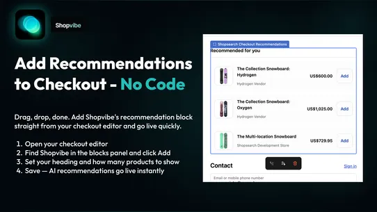 Shopvibe Search Bar &amp; Upsell screenshot