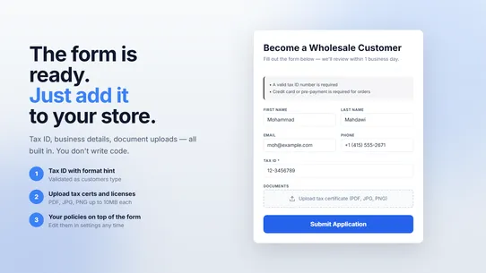 Add To Wholesale B2B Pricing screenshot