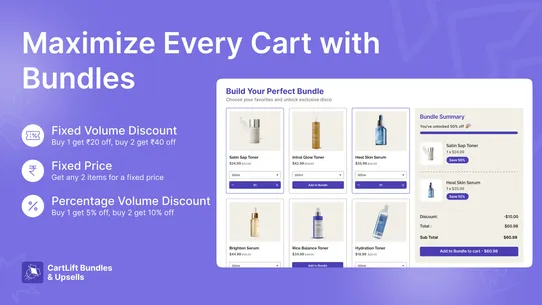 CartLift Bundles &amp; Upsells screenshot