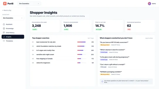 Port8 ‑ AI chat connector screenshot