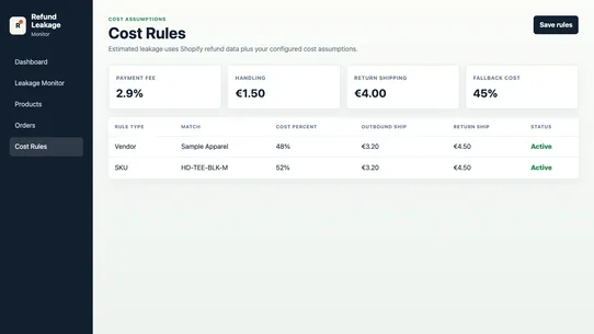 LeakScout Refund Monitor screenshot
