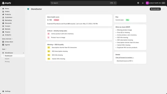 StoreDoctor screenshot